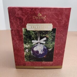 HALLMARK DaySpring Family Christian Stores Exclusive Ornament Glass Globe Cross